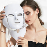 7 Colors LED Facial Mask with Neck LED Light Therapy Mask Skin Rejuvenation Anti Acne Beauty Device Face Lifting Firm Massager