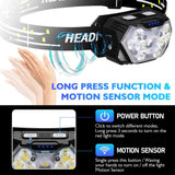 Powerful 9 LED Rechargeable Motion Sensor Headlamp - Perfect for Fishing, Camping, and Outdoor Adventures!