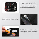 Electronics Organizer Travel Case, Cable Organizer Bag, Black