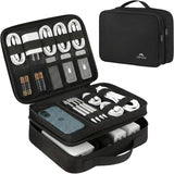 Electronics Organizer Travel Case, Cable Organizer Bag, Black