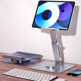 Aluminum Tablet Stand 360°Rotating Folding Adjustable Desk Holder Mount Riser for iPad Pro Air 4 Mini 12.9 4-14 Inch Xiaomi Tab